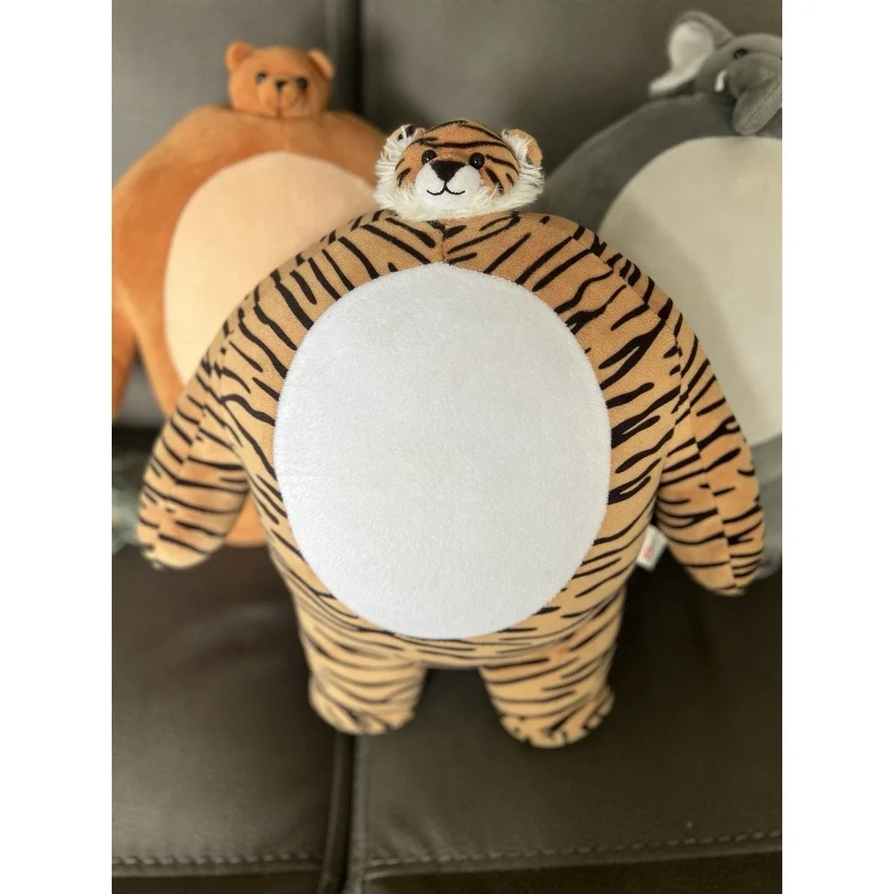 Go! Mini Head Animal Plush's‎ Elephant Tiger And A Bear Lot Of 3